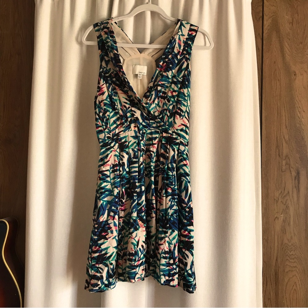 Greylin women’s printed pleated a-line dress size XS with pockets
